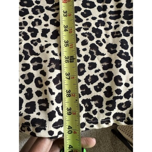 Classic Concepts Brown Beige Wide Leg Animal Print Belted Trouser Pants Office L - Picture 12 of 12